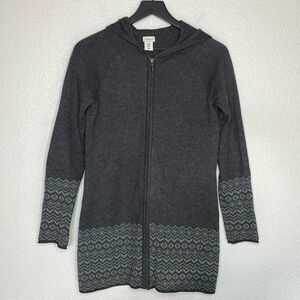 Aspen Gray Zip Up Hooded Sweater Size XS